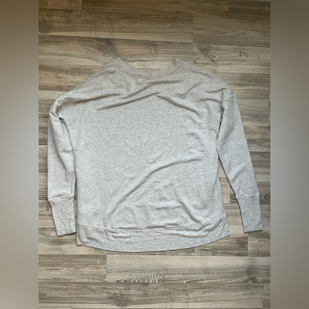 Athleta Crew Neck Pullover Solid Grey Sweater Siz… - image 7